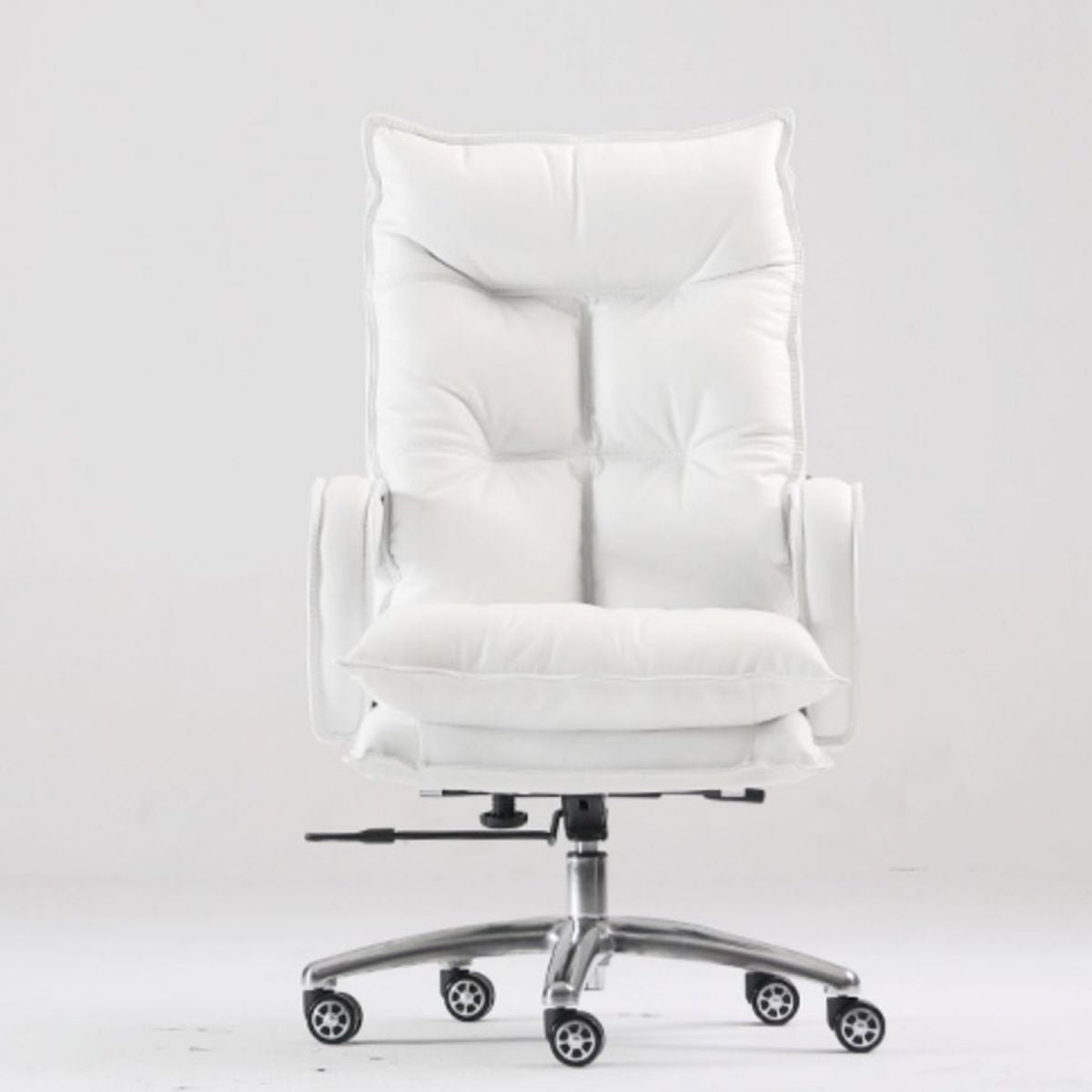 Silver Aluminium Modern Desk Chair with High Back Conference Chair Clearhalo 'furn' 'furn_office_chair' 'Furniture' 'furniture_office_chair' 'Office Chairs' 'Office Furniture' 'office_chair' 1200x1200_28f432fb-063e-4fef-804a-04295e41d240