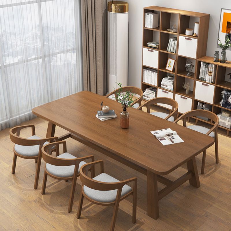 Solid Wood Curved Writing Desk H-Shape Base 29.53" Tall Office Desk Clearhalo 'furn' 'furn_office_desk' 'Furniture' 'Office Desks' 'Office Furniture' 'office_desk' 1200x1200_28f63899-18bf-4b18-a709-870240e1b5f3