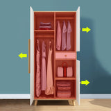Engineered Wood Armoire for Home Modern Cabinet with Wooden Legs