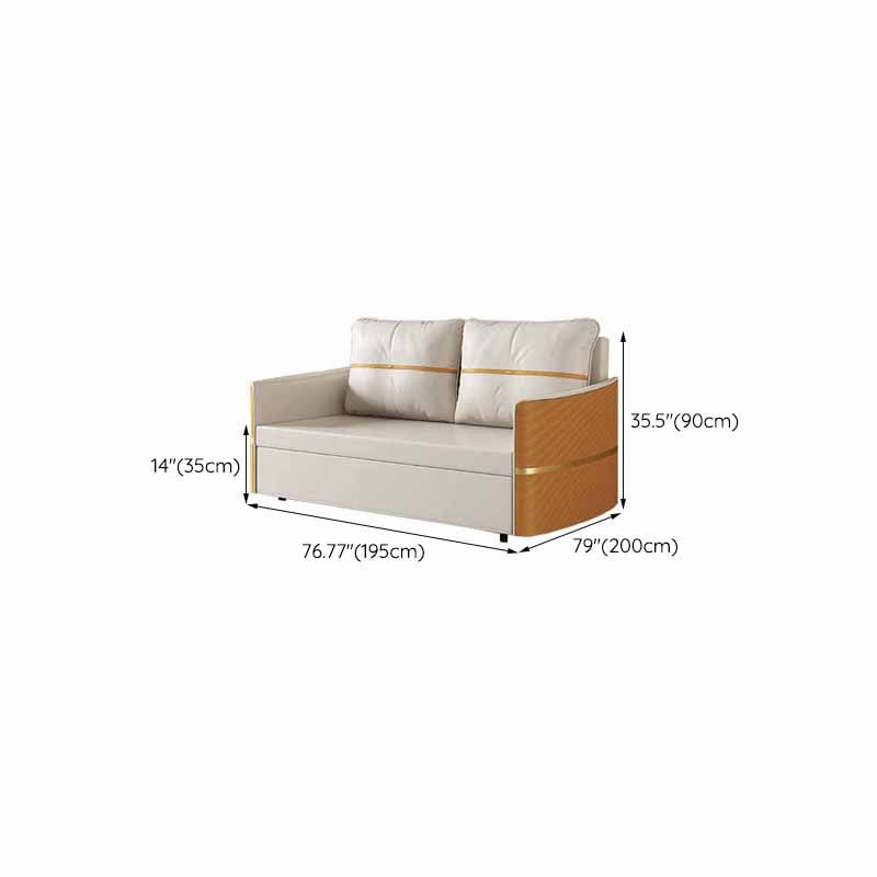 Faux Leather Convertible Sofa Bed with Pillows Seating with Storage Clearhalo 'furn' 'furn_sofas' 'Furniture' 'Living Room Furniture' 'Sofa' 'sofas' 1200x1200_28f71f65-eb2e-417c-b2a0-65f6a66f64fc