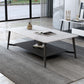 Glam 4 Legs 1 Coffee Table Slate Rectangle Cocktail Table with Shelf