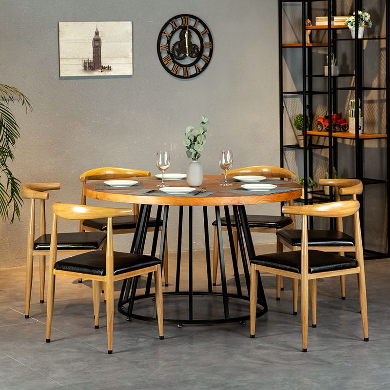 Solid Wood Dining Table Contemporary Round Dining Table with Pedestal Base