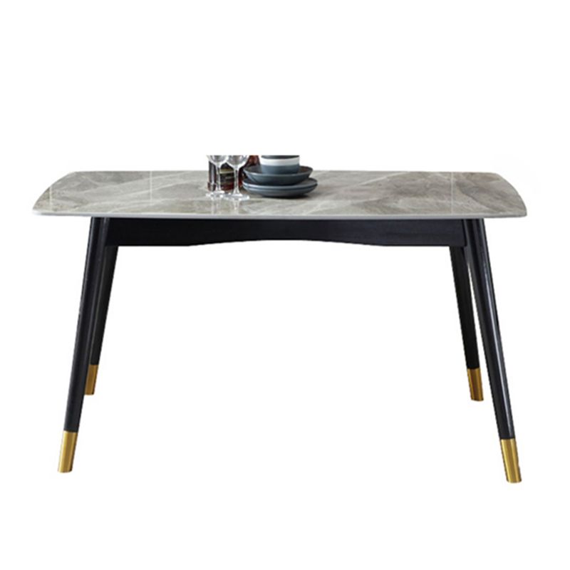 Stone Dining Table Traditional Luxury Dining Table with Solid Wood Base Clearhalo 'Dining Tables & Seating' 'Dining Tables' 'dining_table' 'furn' 'furn_dining_table' 'Furniture' 'Kitchen & Dining Furniture' 1200x1200_28f79387-1171-4616-b560-95595132b405