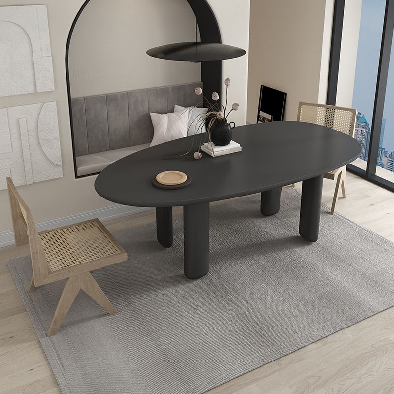 Modern Solid Wood Dining Table Oval Wooden Table with 4 Legs Clearhalo 'Dining Tables & Seating' 'Dining Tables' 'dining_table' 'furn' 'furn_dining_table' 'Furniture' 'Kitchen & Dining Furniture' 1200x1200_28fbbd5c-0489-4380-82c3-e54509ba2e00