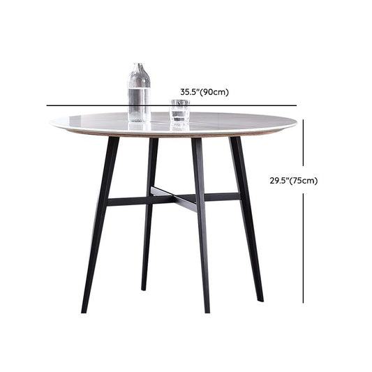 Modern Round Stone Dining Set 1/2/3/4 Pieces Dining Table Set with Padded Chairs