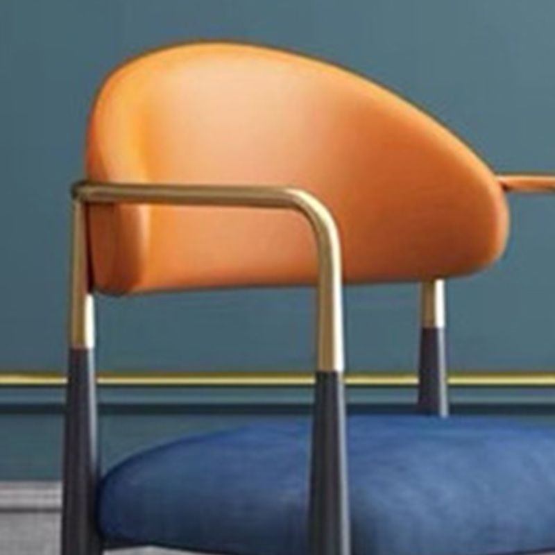 Upholstered Dining Chair Glam Style Open Back Dining Armchair for Indoor Clearhalo 'Dining Chairs' 'Dining Tables & Seating' 'dining_chair' 'furn' 'furn_dining_chair' 'Furniture' 'furniture_dining_chair' 'Kitchen & Dining Furniture' 1200x1200_28fbeb0e-04d8-4e81-8daf-e43a35d4164a