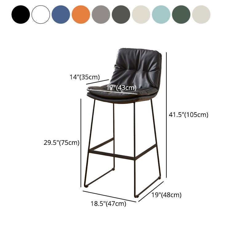 Scandinavian Coffee Shop Footrest Stool Matte Finish PU Leather Barstool Clearhalo 'Bar Furniture' 'Bar Stools' 'bar_stools' 'furn' 'furn_bar_stools' 'Furniture' 'furniture_bar_stools' 'Kitchen & Dining Furniture' 1200x1200_28fbf874-7fc2-4649-a96c-ecc6371fb62d