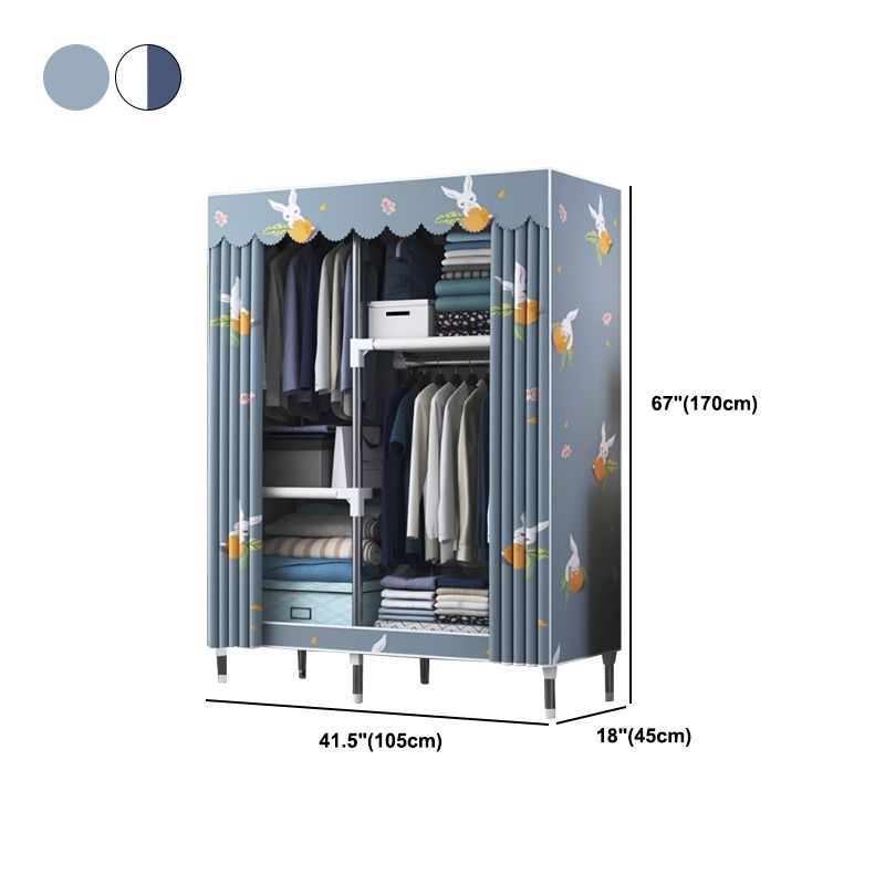 Armario de armario de dormitorio de metal de estilo contemporáneo con estantes