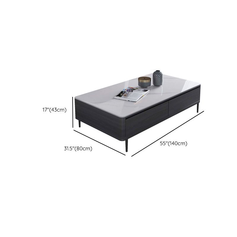 Rectangle Slate Cocktail Table 4 Legs Coffee Table with Drawer Clearhalo 'Coffee & Accent Tables' 'Coffee Tables' 'coffee_tables' 'furn' 'furn_coffee_tables' 'Furniture' 'Living Room Furniture' 1200x1200_28fdea35-59f2-4f9d-8570-7e238048041a