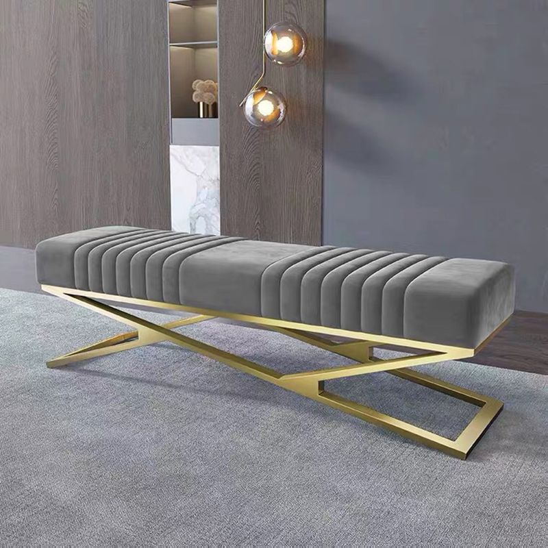 14.82-inch Width Modern Seating Bench Cushioned Metal Bedroom Bench Clearhalo 'Benches' 'Chairs & Seating' 'furn' 'furn_benches' 'Furniture' 'Living Room Furniture' 1200x1200_28ff8948-cbc8-4b35-acaa-abbaf9825c9c