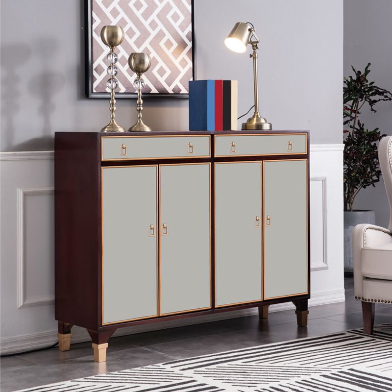 Modern Style Buffet Table Solid Wood Side Board with Cabinets and Drawers Clearhalo 'buffet_sideboard' 'Buffets & Sideboards' 'furn' 'furn_buffet_sideboard' 'Furniture' 'Kitchen & Dining Furniture' 1200x1200_290292bb-0fc9-4ef8-8892-0bf6e5d8c577