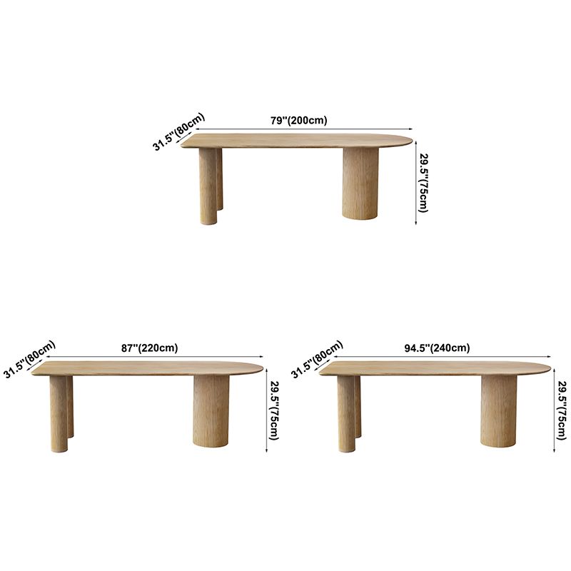 Simplicity Style Pine Freeform Solid Wood Dining Table 3 Legs Base Table for Home Clearhalo ' dining_table' 'Dining Tables & Seating' 'Dining Tables' 'furn' 'furn_dining_table' 'Furniture' 'furniture_dining_table' 'Kitchen & Dining Furniture' 'kitchen&dining_furn' 'kitchen' 'kitchen_dining_table' 1200x1200_2902a253-c694-46c4-85fc-abdb79cd2e0f
