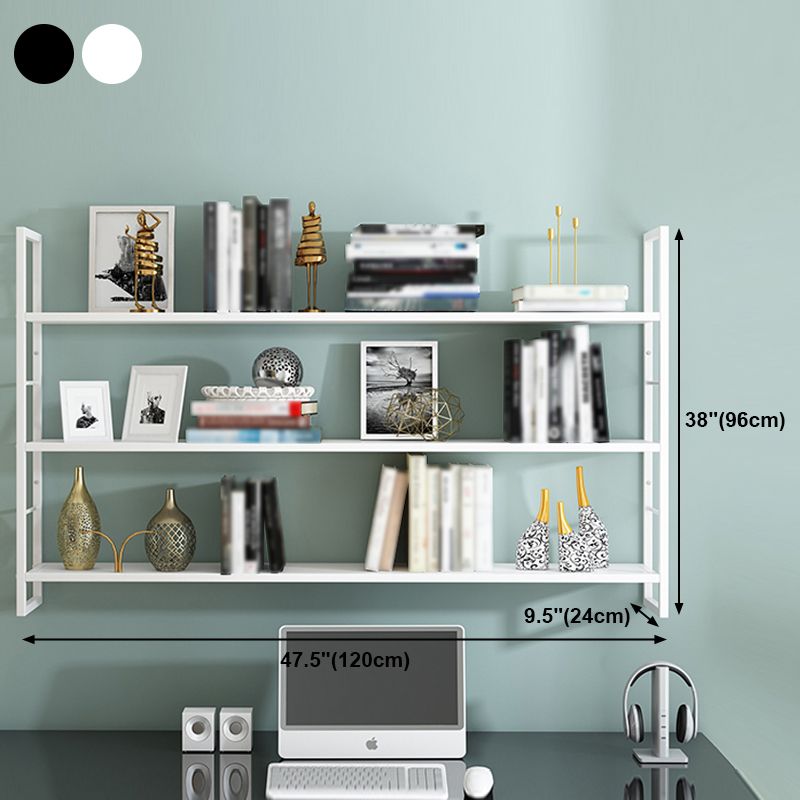 Industrial Wall Mounted Bookshelf Black and White Iron Shelf for Home Clearhalo 'Bookcases' 'furn' 'furn_bookcases' 'Furniture' 'furniture_bookcases' 'kitchen' 'kitchen_bookcases' 'Living Room Furniture' 'Office Furniture' 1200x1200_2904fdcf-f0af-4fda-8ac6-b99db8dfe545