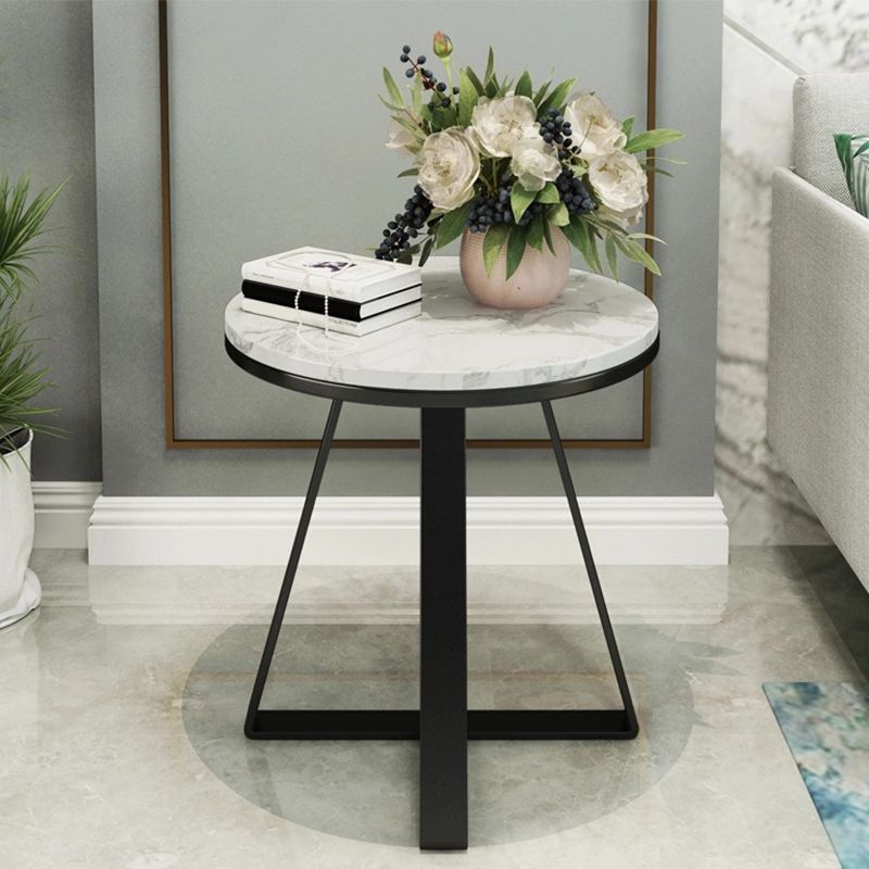 Runder Marmor Endtisch Set Glam Dia 19.7-in Sofa Seitenakzentisch