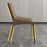 Modern Leather Indoor-Outdoor Armless Chair Solid Back Side Chair Clearhalo 'Dining Chairs' 'Dining Tables & Seating' 'dining_chair' 'furn' 'furn_dining_chair' 'Furniture' 'furniture_dining_chair' 'Kitchen & Dining Furniture' 1200x1200_2906c46e-93b9-42f0-8f42-25c1e817a22c