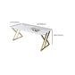 29,25 pollici H Classic Glam Office Desk White RECTALGLY Desk