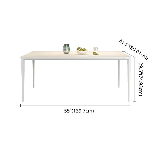 Modern Rectangle White Dining Set Kitchen Sintered Stone Top Dining Set with 4 Legs Base Clearhalo 'Dining Room Sets' 'Dining Tables & Seating' 'dining_room_set' 'furn' 'furn_dining_room_set' 'Furniture' 'furniture_dining_room_set' 'Kitchen & Dining Furniture' 'kitchen&dining_furn' 'kitchen' 1200x1200_290bf68e-b0fc-41e2-b4bb-125108945ce1