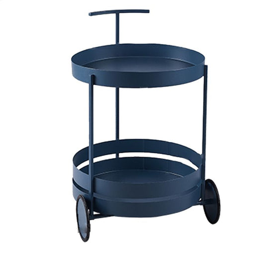 Wheels Accent Side Table with Tray Top in Metal Modern Accent Side Table