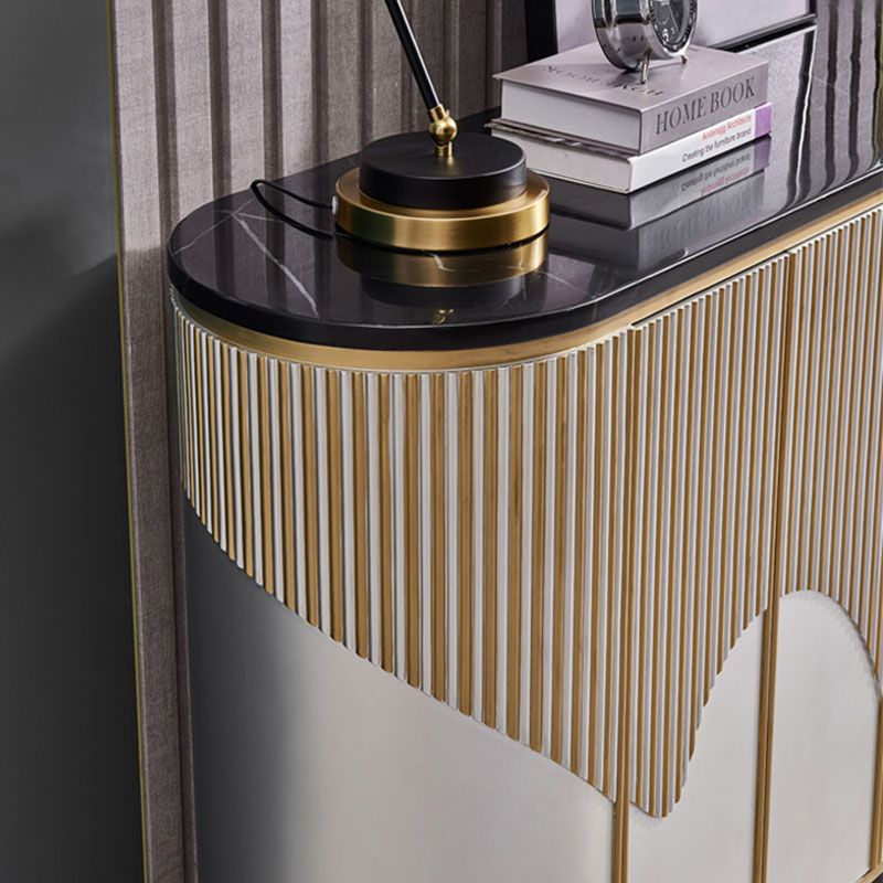 Stone Buffet Sideboard Living Room Credenza with Storage , 15.7" W X 35.4" H Clearhalo 'buffet_sideboard' 'Buffets & Sideboards' 'furn' 'furn_buffet_sideboard' 'Furniture' 'Kitchen & Dining Furniture' 1200x1200_290ce47e-86c3-4f85-966f-534ae89abc50