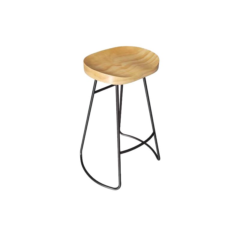 Contemporary Dining Stools Solid Wood Bar Stools with Footrest
