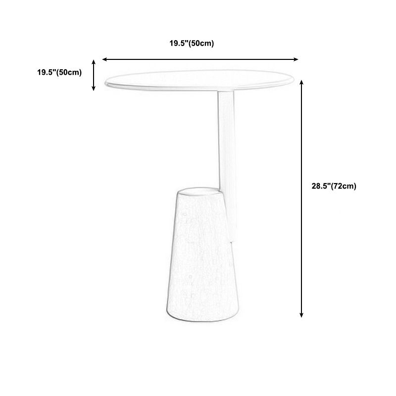 Lacquer Concrete Modernistic Table Round Side End Table for Living Room