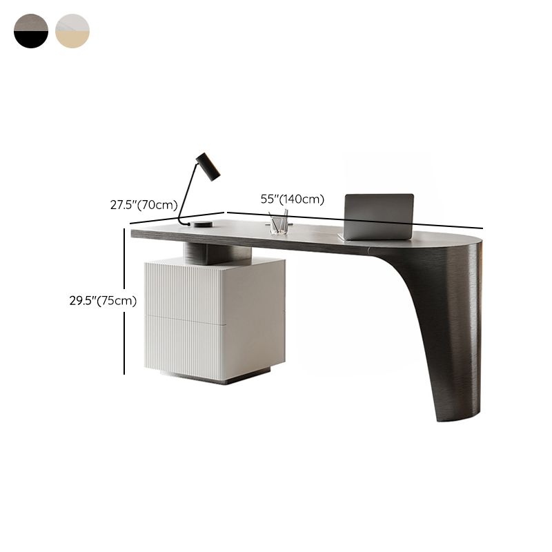 Industrial Stone Office Desk 2 Drawers 29.53" Tall Writing Desk Clearhalo 'furn' 'furn_office_desk' 'Furniture' 'Office Desks' 'Office Furniture' 'office_desk' 1200x1200_29180972-343f-44ca-9be1-72696e4be13c