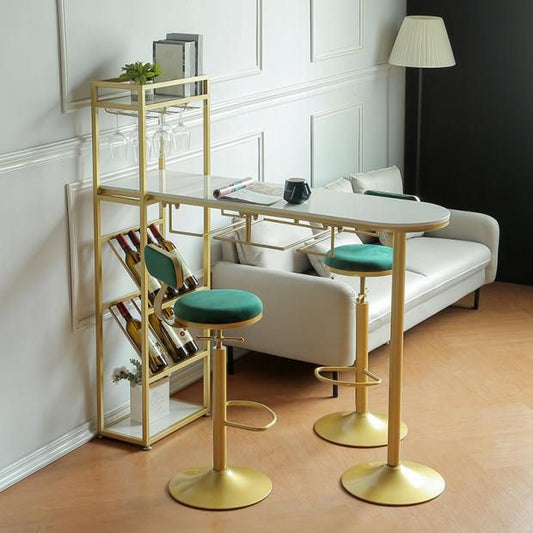 Specialty Pub Table Glam Bar Height 41-inch Bar Table with Wine Rack Clearhalo 'Bar Furniture' 'Bar Tables' 'bar_tables' 'furn' 'furn_bar_tables' 'Furniture' 'Kitchen & Dining Furniture' 1200x1200_291b1685-93e3-4cab-b22c-6f3cc6c1d878