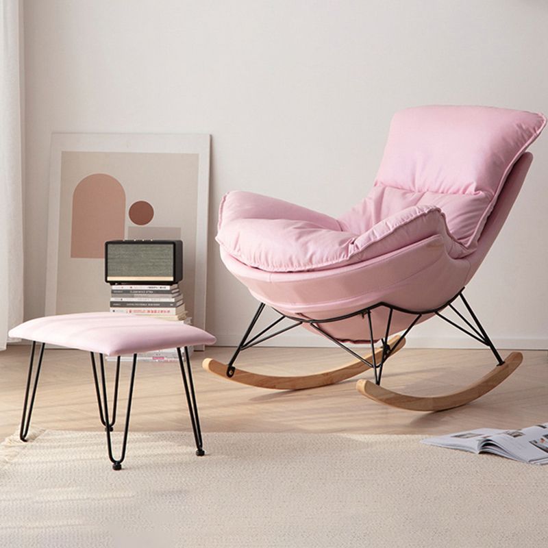 Chaise à bascule orange moderne chaise de culbuteur amovible avec ottoman