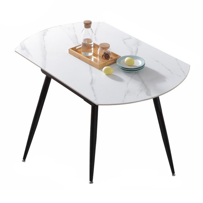 Extendable Round Dining Table Modern Sintered Stone Top Table with 4 Legs Clearhalo ' dining_table' 'Dining Tables & Seating' 'Dining Tables' 'furn' 'furn_dining_table' 'Furniture' 'furniture_dining_table' 'Kitchen & Dining Furniture' 'kitchen&dining_furn' 'kitchen' 'kitchen_dining_table' 1200x1200_291c1827-1d43-41f3-8f25-4f7ce528d855