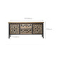 Metal and Distressed Wood Accent Cabinet Industrial Style Fretwork Chest