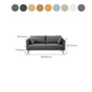 Contemporary Faux Leather Sofa with 2 Pillows Square Arm Settee