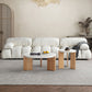 Round Stone Coffee Table Contemporary 3 Legs Coffee Cocktail Table