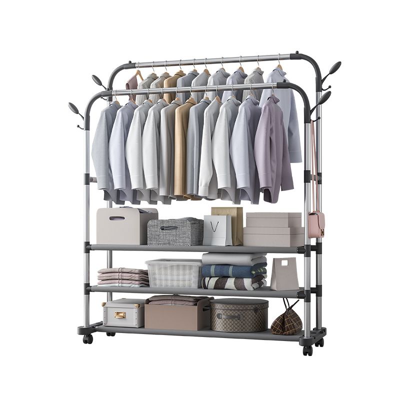 Métal de rack de manteau contemporain Aucun crochet pénible inclus