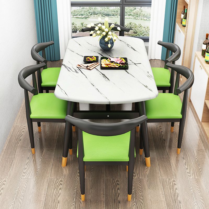 Standard Wood Top Dining Room Set with 4 Black Wood Legs Base for Dining Furniture Clearhalo 'Dining Room Sets' 'Dining Tables & Seating' 'dining_room_set' 'furn' 'furn_dining_room_set' 'Furniture' 'furniture_dining_room_set' 'Kitchen & Dining Furniture' 'kitchen&dining_furn' 'kitchen' 1200x1200_2921773f-36be-402d-b97e-cd6d359f7e7d