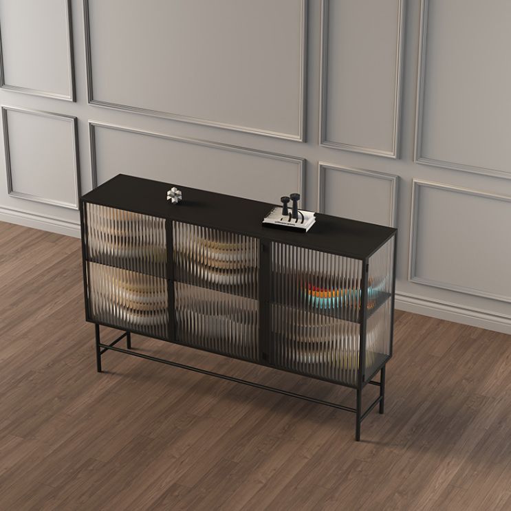 Moderni mobili in metallo porte di vetro a buffet per sala da pranzo