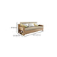 Contemporary Futon Sofa Bed Square Arms Cushion Back with Storage Yellow Fabric
