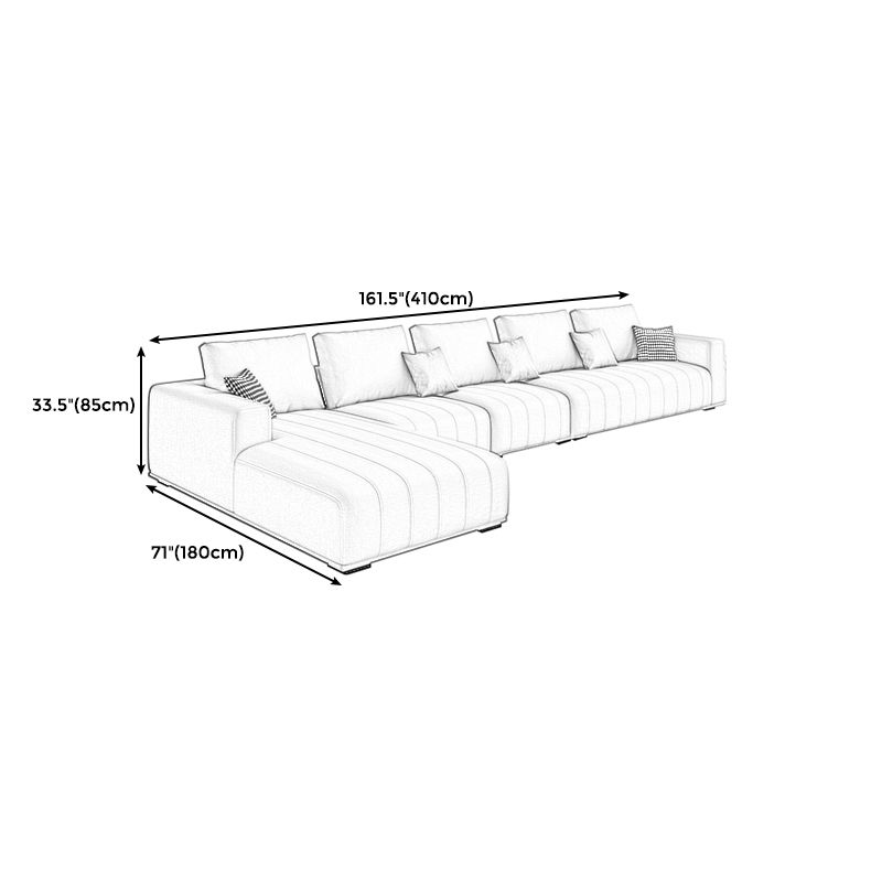 Cream Modern Faux Leather Square Arm Sofa/Sectional with Pillowed Back Cushions Clearhalo 'furn' 'furn_sectionals' 'Furniture' 'furniture_sectionals' 'kitchen' 'kitchen_sectionals' 'Living Room Furniture' 'Sectionals' 1200x1200_2923b1a2-7b79-4187-931d-bb95fe606b56