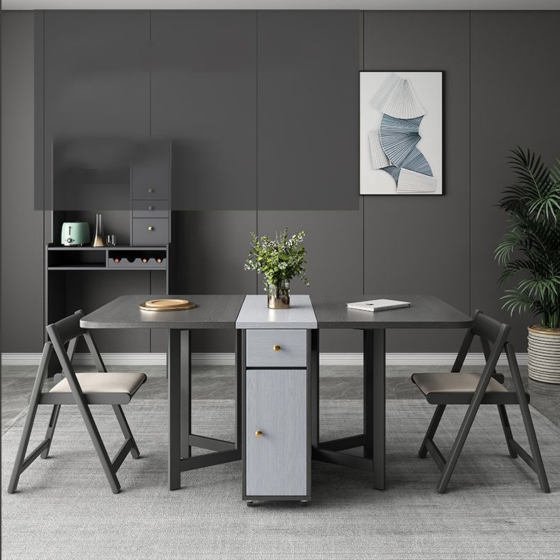 Modern Style Rectangle Folding Dining Table, 59" x 31.5" x 29.3"