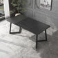 Industrial Rectangle Dining Table Matte Finish Dinette Table with Metal Sled Base