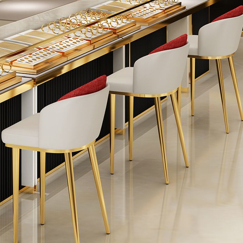 30.34'' Leather Glam Bar Stool Matte Finish Upholstered Restaurant Stool Clearhalo 'Bar Furniture' 'Bar Stools' 'bar_stools' 'furn' 'furn_bar_stools' 'Furniture' 'Kitchen & Dining Furniture' 1200x1200_292609b0-c9bf-48ad-a196-991b74907894