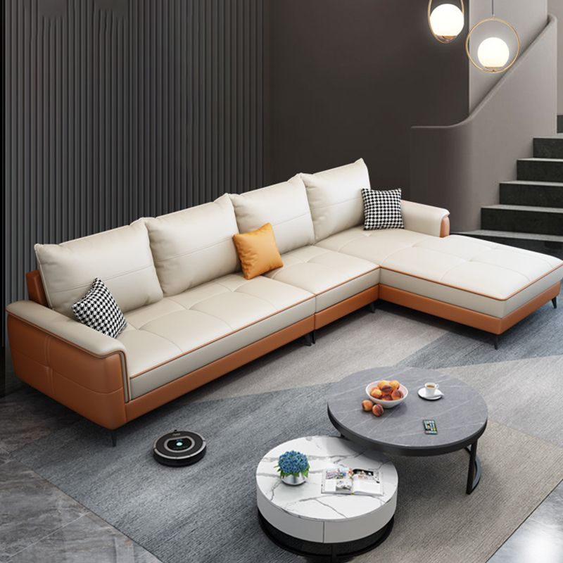 Square Arm Cushion Back Removable Cushions 4 Seat L-Shape Sofa Clearhalo 'furn' 'furn_sectionals' 'Furniture' 'furniture_sectionals' 'kitchen' 'kitchen_sectionals' 'Living Room Furniture' 'Sectionals' 1200x1200_29266bed-6530-4629-aae0-083cde3b2029