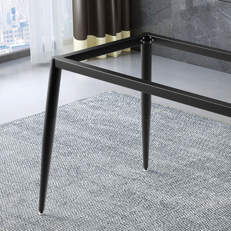 Industrial Style Sintered Stone Scratch Resistant Dining Table 4 Legs Base Table for Home Clearhalo ' dining_table' 'Dining Tables & Seating' 'Dining Tables' 'furn' 'furn_dining_table' 'Furniture' 'furniture_dining_table' 'Kitchen & Dining Furniture' 'kitchen&dining_furn' 'kitchen' 'kitchen_dining_table' 1200x1200_2926eb0a-86e9-48b1-86a1-0ee5c86b2086