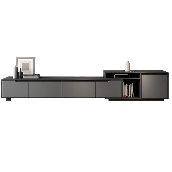 Gray TV Stand 71 /92 - Consola de TV de madera deslizante de pulgadas con cajones