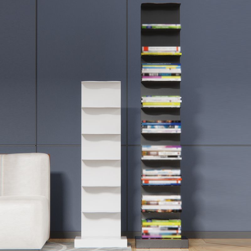 White and Black Corner Bookshelf Closed Back Contemporary Iron Bookshelf Clearhalo 'Bookcases' 'Furniture' 'furniture_bookcases' 'kitchen' 'kitchen_bookcases' 'Living Room Furniture' 'Office Furniture' 1200x1200_292753a1-c377-452b-a9ed-49178291e4ed