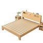 Contemporary Standard Bed Solid Wood Storage Panel Bed with Headboard