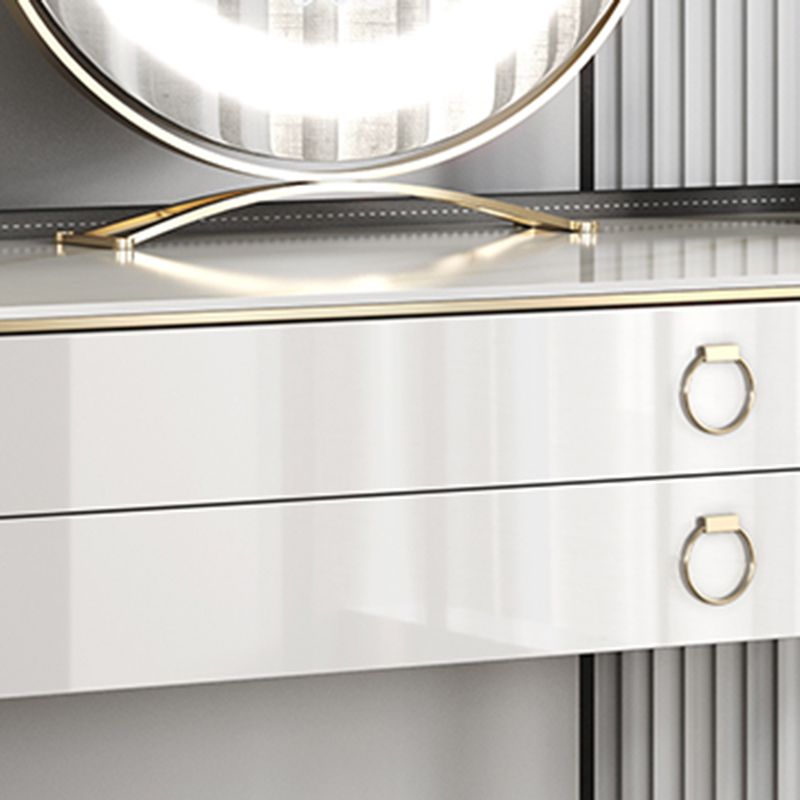 Bedroom Make-up Vanity Luxurious 2-Drawer Vanity Desk with Stool Clearhalo 'Bedroom Furniture' 'furn' 'furn_makeup_vanities' 'Furniture' 'Makeup Vanities' 'makeup_vanities' 1200x1200_292a1322-6deb-4970-9a38-fdc333426a53