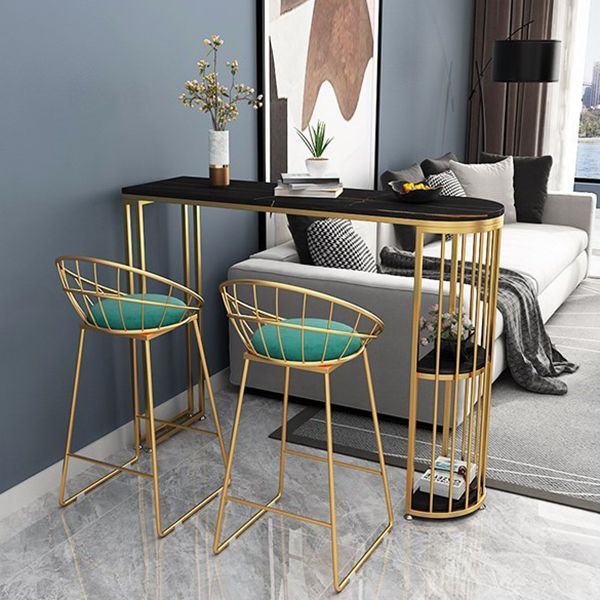 Tavolo da barra da barra di lusso tradizionale tavolo da barra con base a slitta