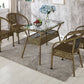 Rattan Contemporary Rectangular Dining Table Glass Top Table for Dining Room Clearhalo 'Dining Tables & Seating' 'Dining Tables' 'dining_table' 'furn' 'furn_dining_table' 'Furniture' 'furniture_dining_table' 'Kitchen & Dining Furniture' 'kitchen' 'kitchen_dining_table' 1200x1200_292ad129-b480-4a61-a6d1-7b3022e3b84f
