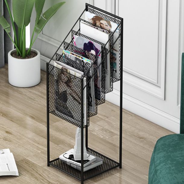 Bibliothèque étape de style contemporain metal fermé à l'arrière, 36,6 "H x 11,8" W