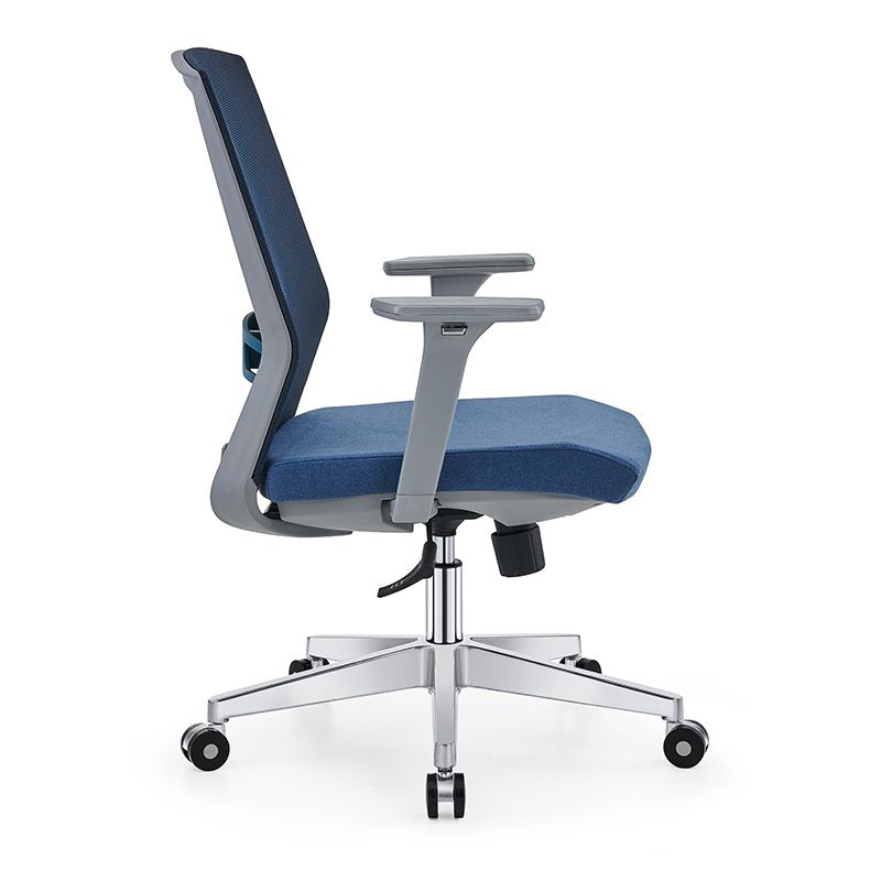 Silla de escritorio moderna con brazos fijos y ruedas Silla de oficina con respaldo medio